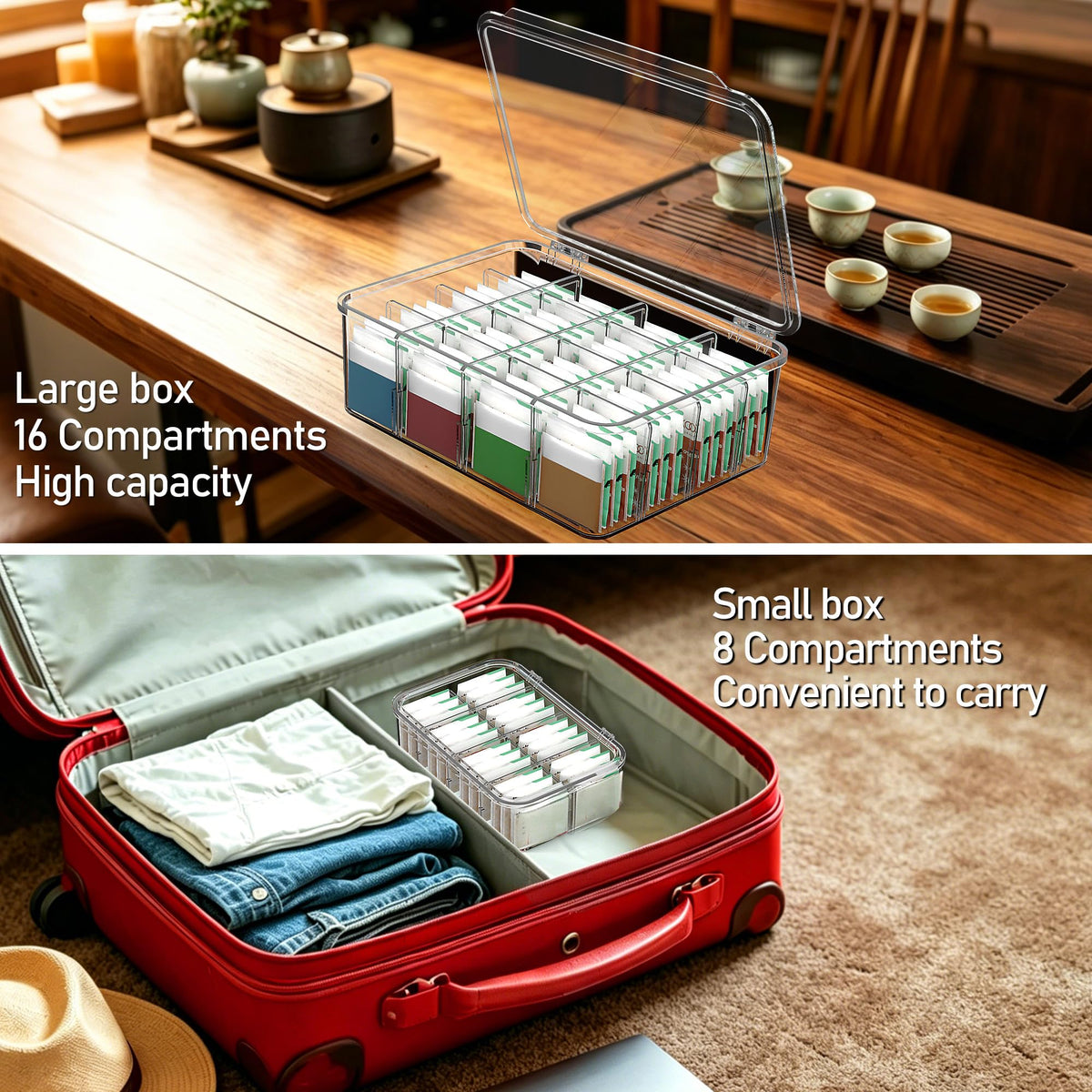 Tea Bag Organizer (24 Compartments)