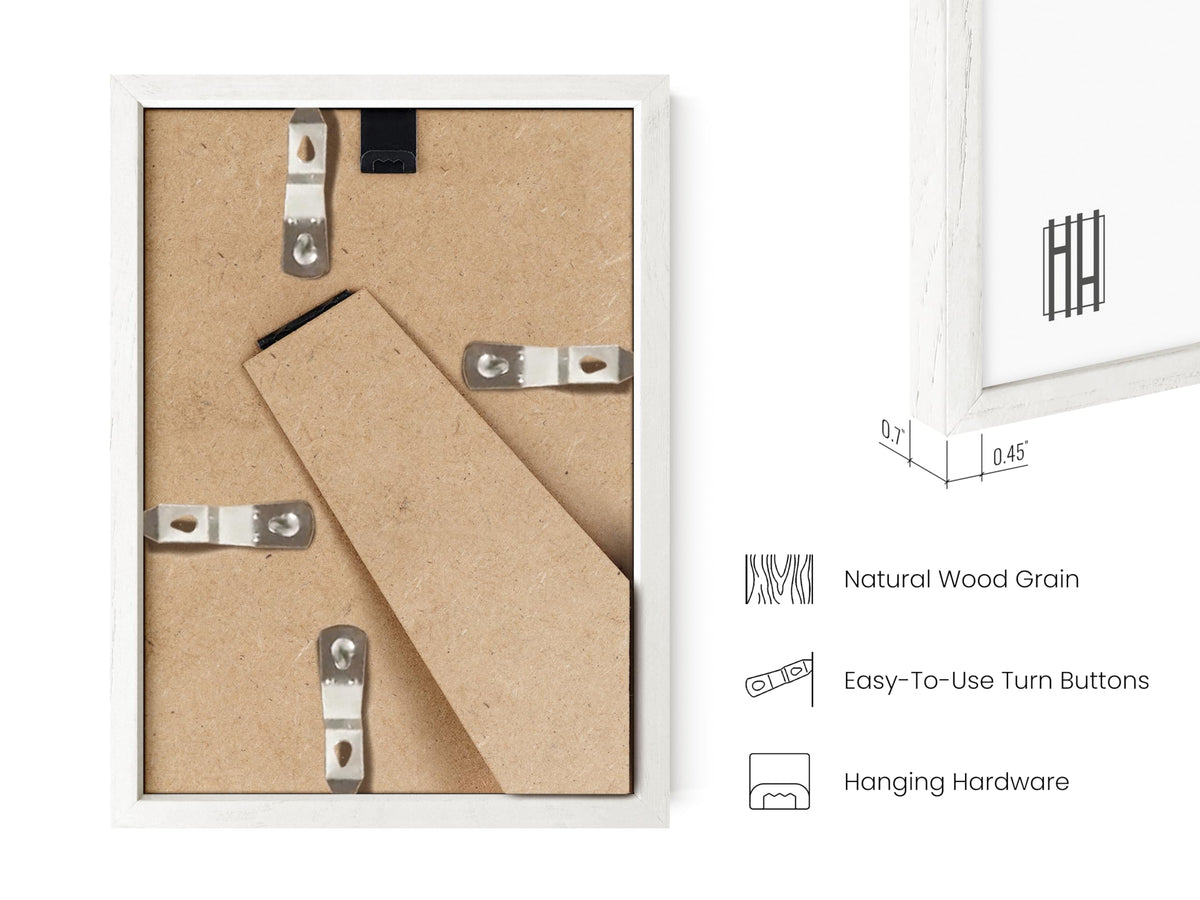 5x7 Natural White Wood Photo Frame Set of 15