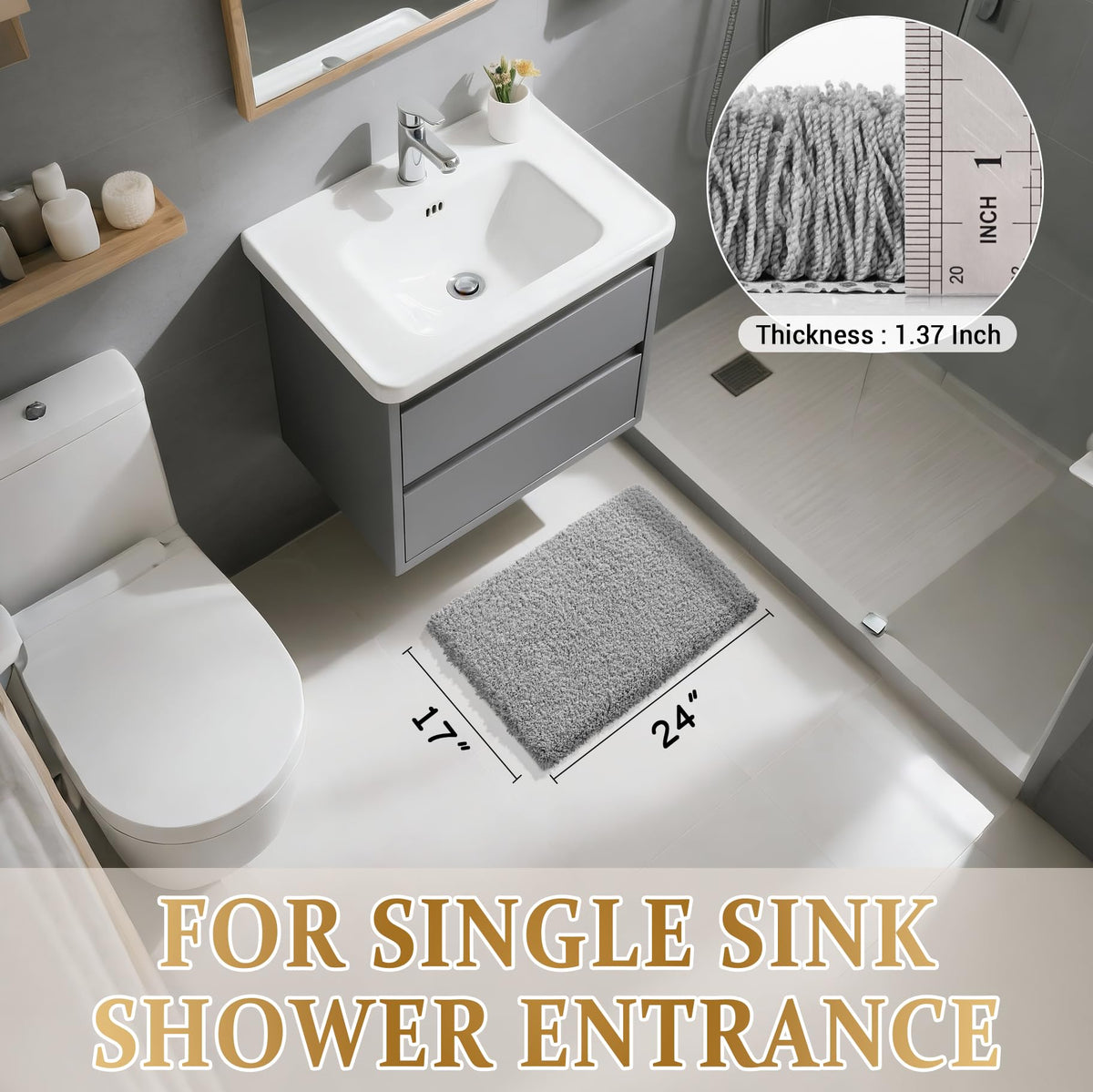 Bathroom Rugs Non Slip Washable