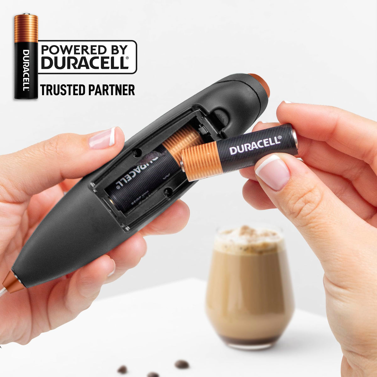 Powerful Milk Frother Wand With Duracell Batteries