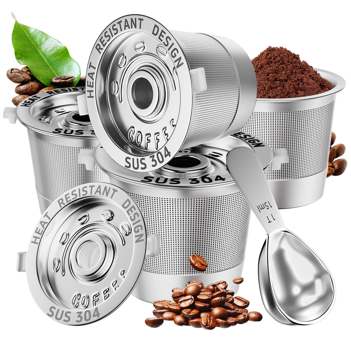 4 Pack Reusable K Cups Coffee Pods for Keurig 1.0 (4 Count)