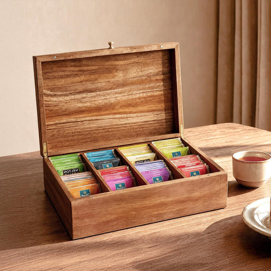 Acacia Wood Tea Bag Organizers