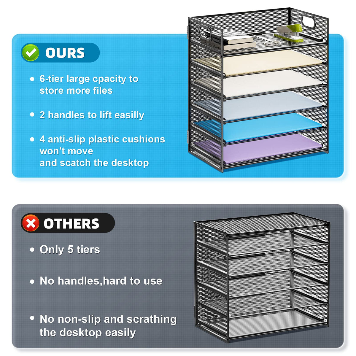 2 Pack Desk Organizer with Handle