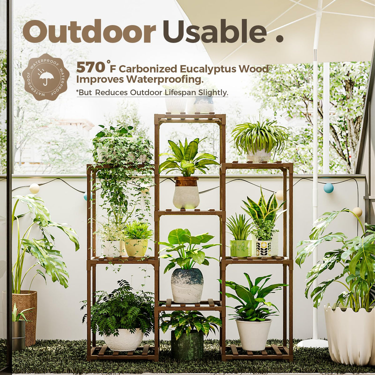 Plant Stand Indoor Plants Shelf Outdoor Wood Plant Rack