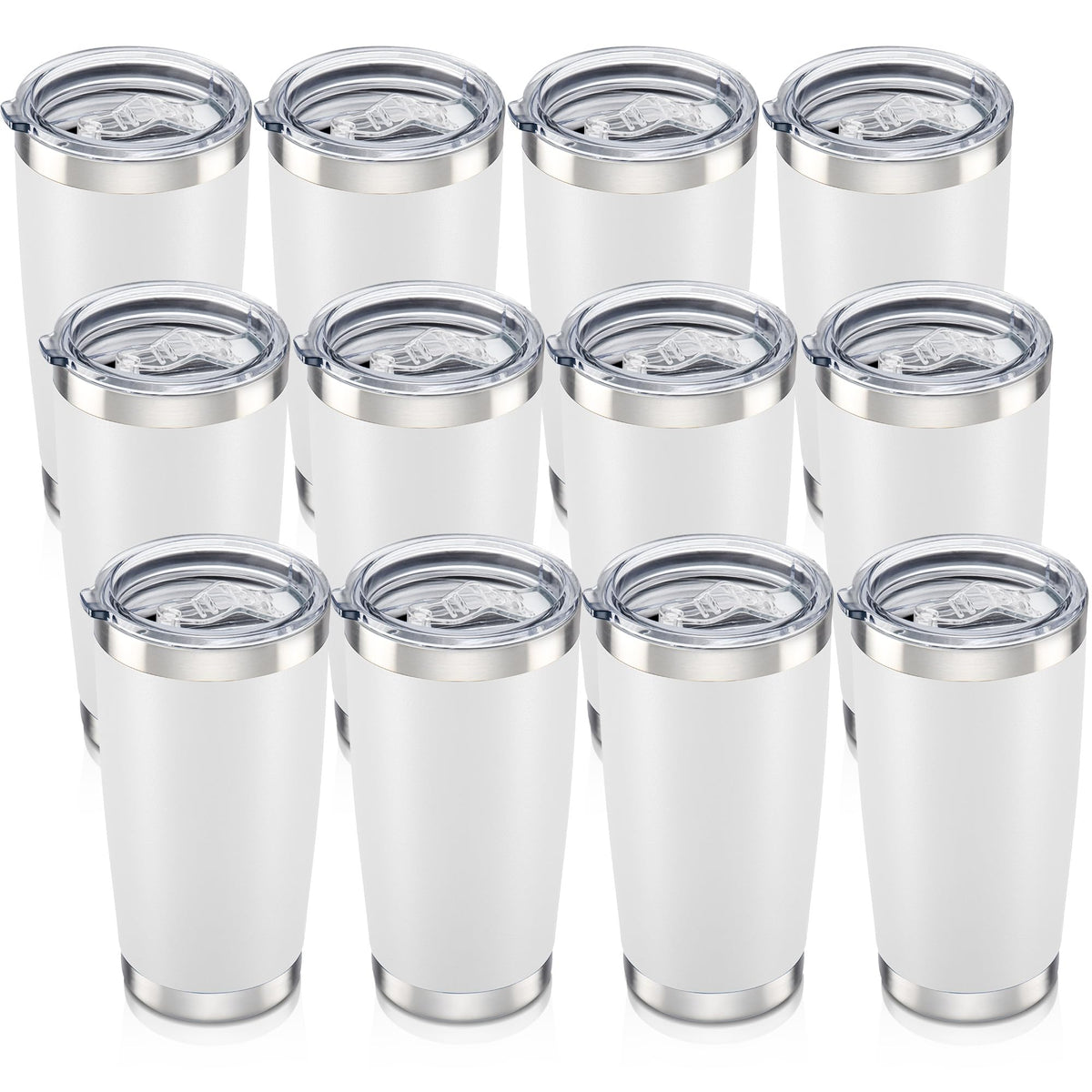20 oz Tumbler with Lid Stainless Steel Insulated Tumblers Bulk Cups Mug (12 Count)