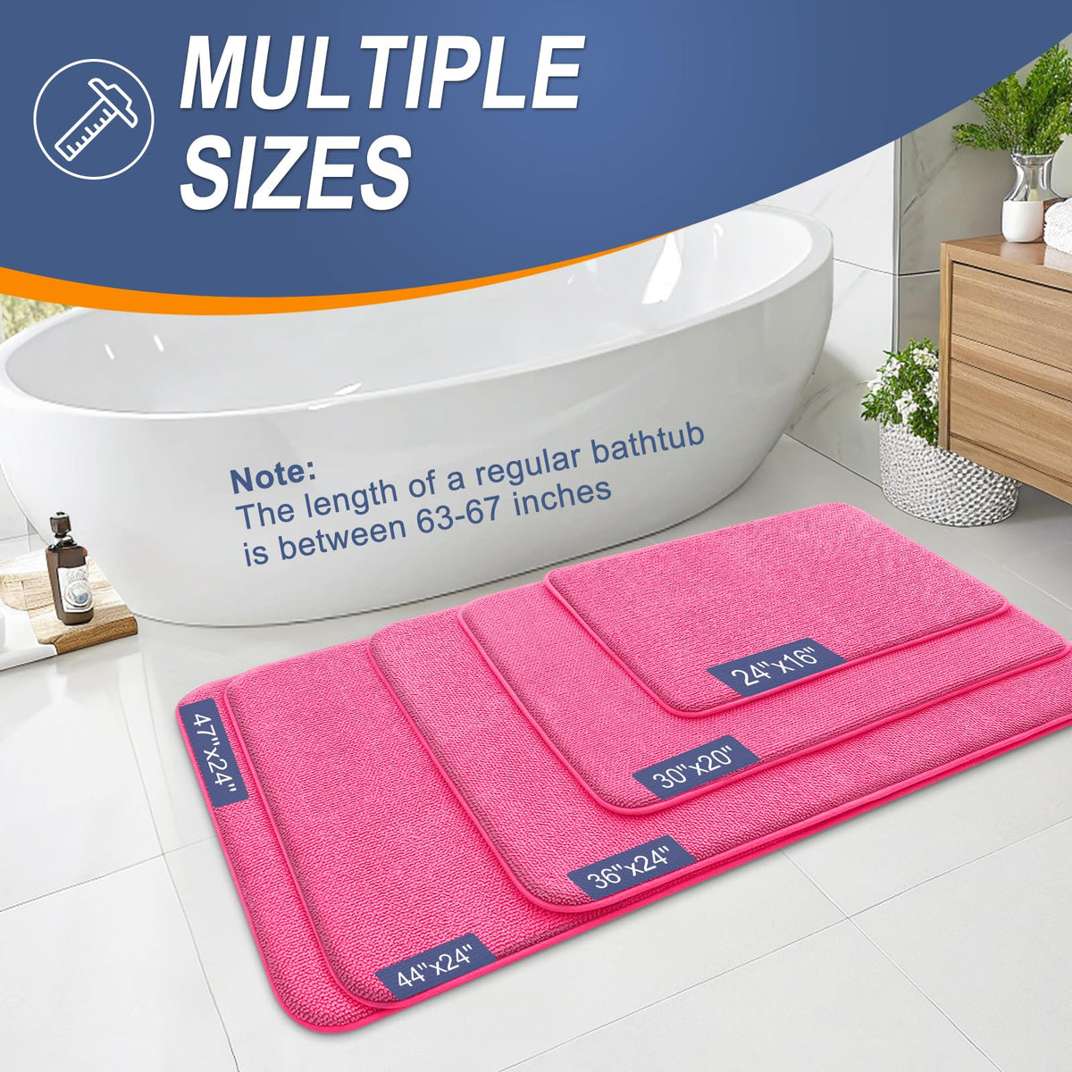 Memory Foam Small Bathroom Rugs 24x16