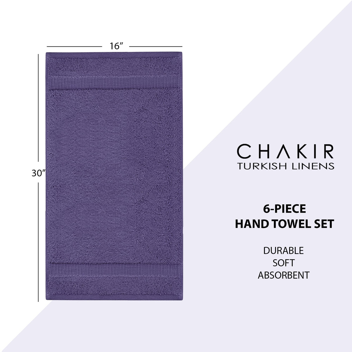 Hotel & Spa Quality 100% Cotton Premium Turkish Towels (6 Count)