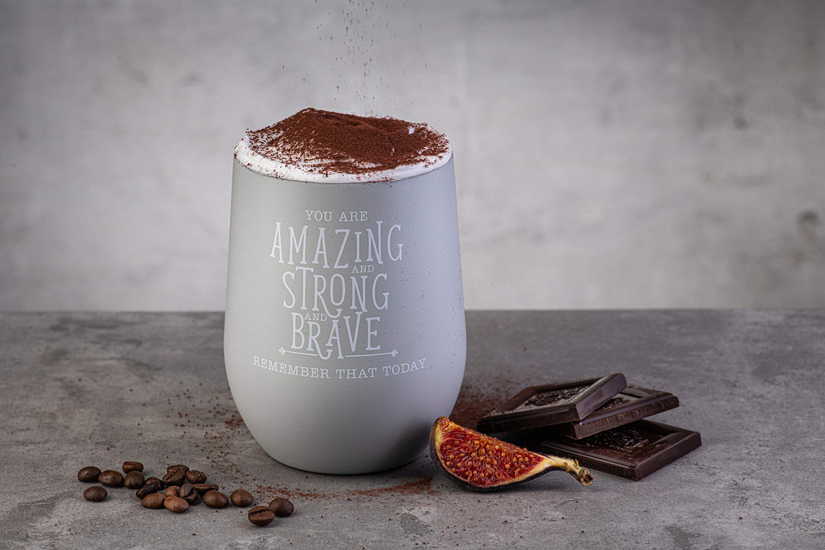 Insulated Wine Tumbler Cup with Lid 12 oz