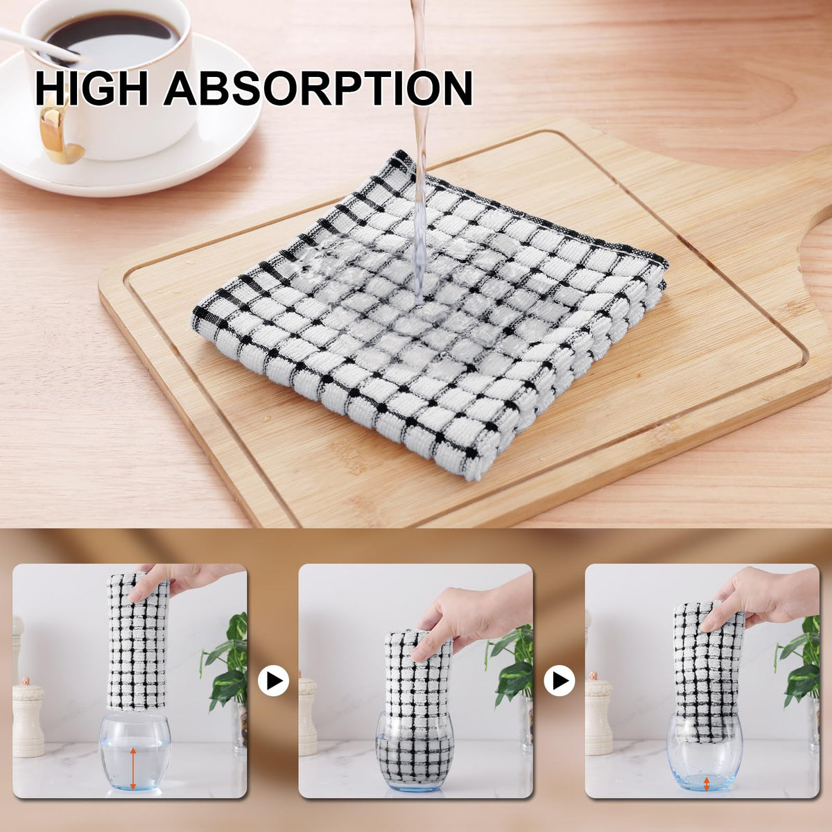 Cotton 8 Pack Terry Kitchen Dish Cloths (8 Count)