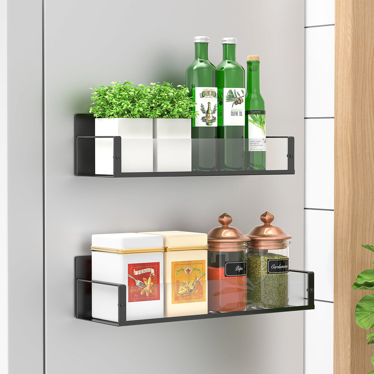 Metal Magnetic Spice Rack for Refrigerator Clear