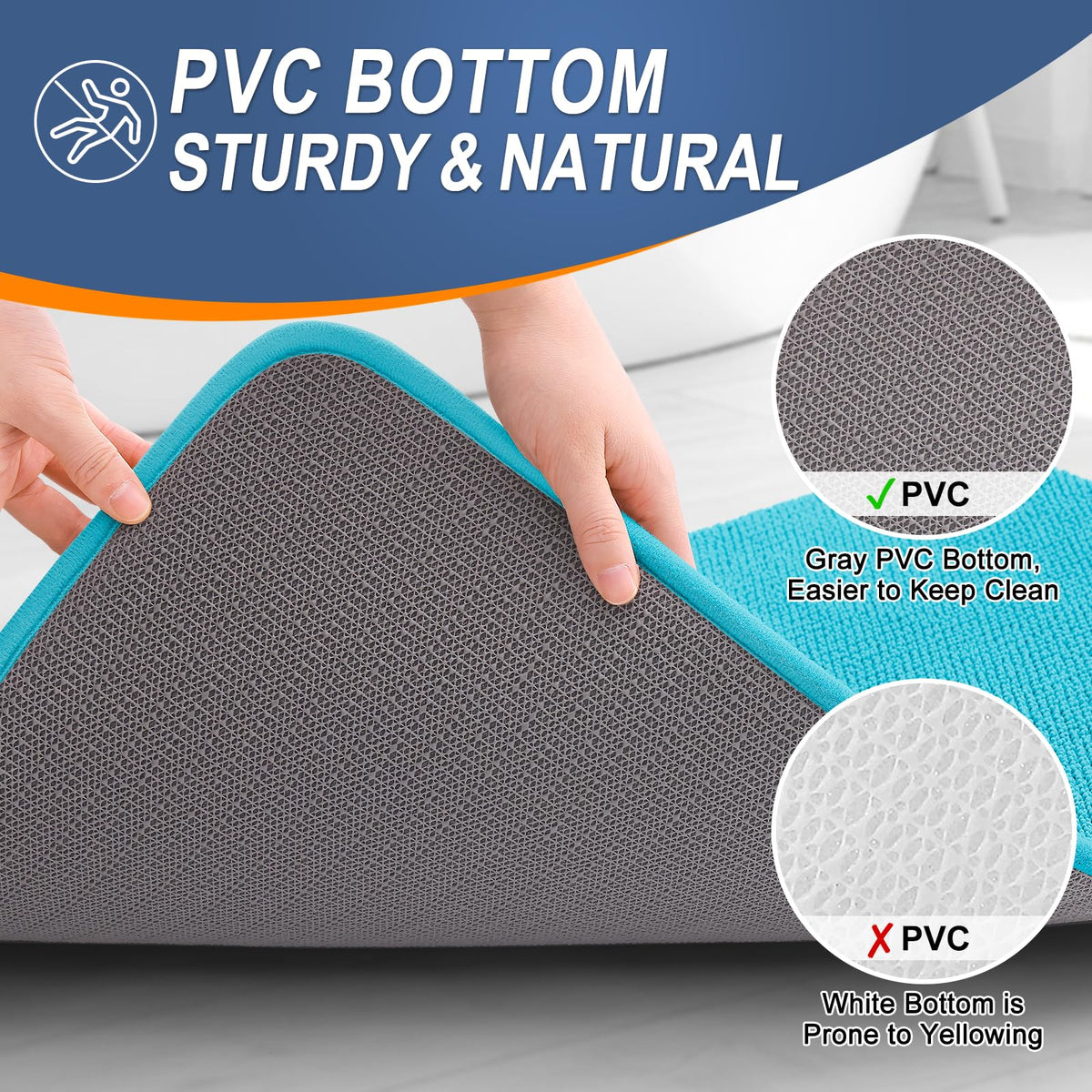 Memory Foam Bathroom Runner Rugs 44x24