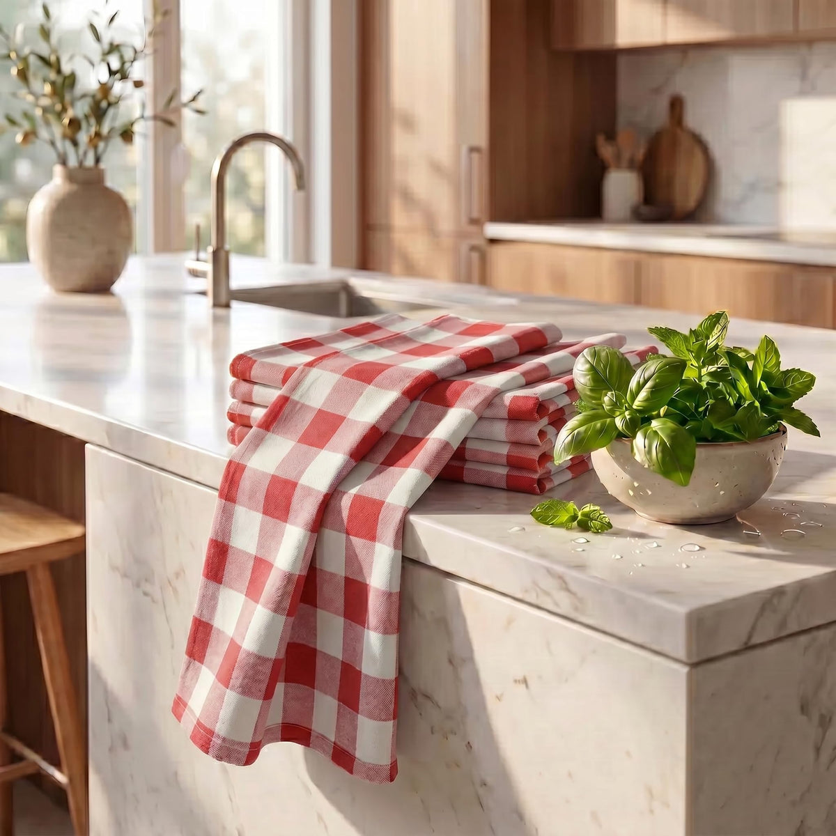 Kitchen Towels Cotton Dish Towels 20”x30” (6 Count)