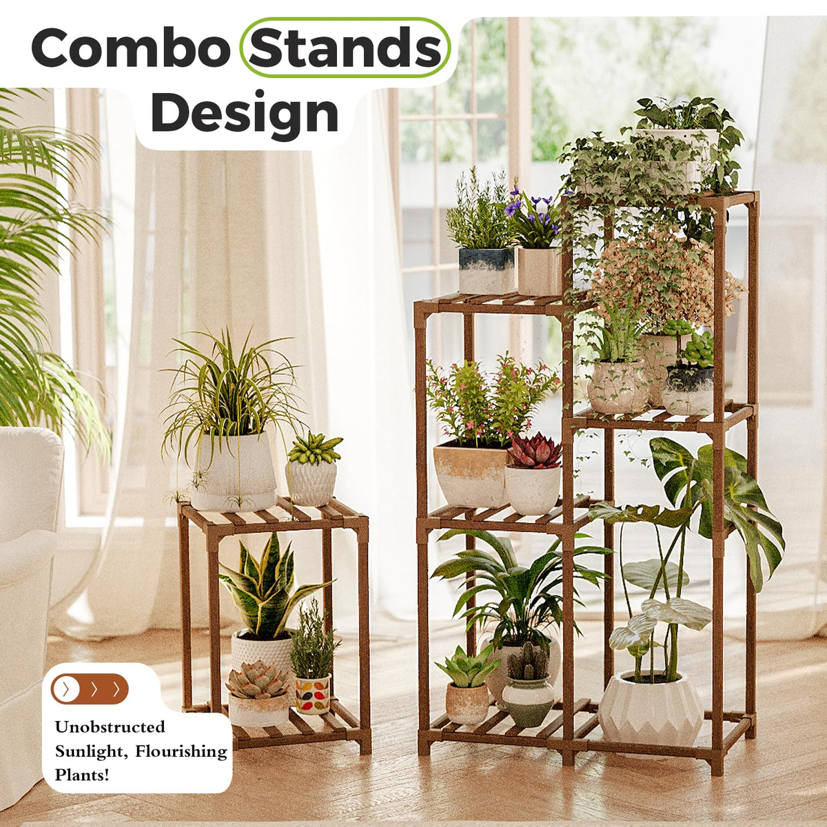 Plant Stand Indoor Corner Plant Shelf Wood Plant Holder