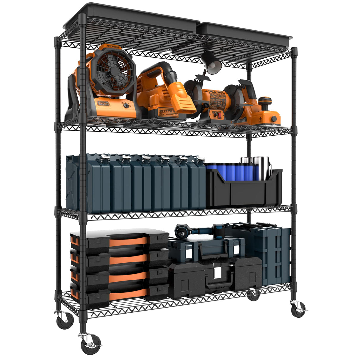 4 Tiers Storage Shelves Load 1400LBS