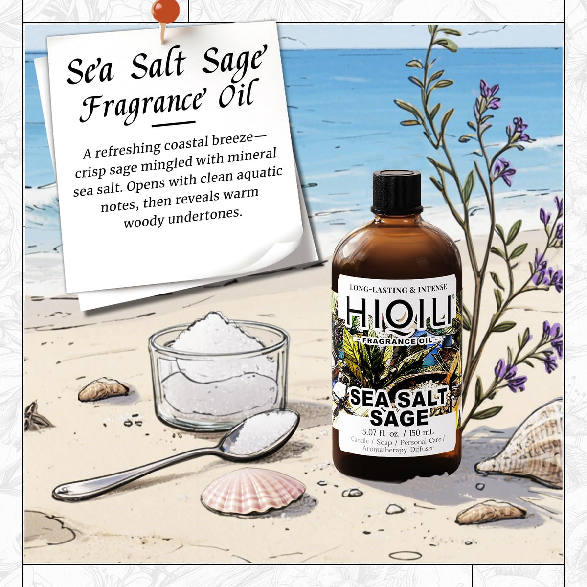 Sea Salt Sage Fragrance Oil for Diffuser (5.07 Fl Oz)