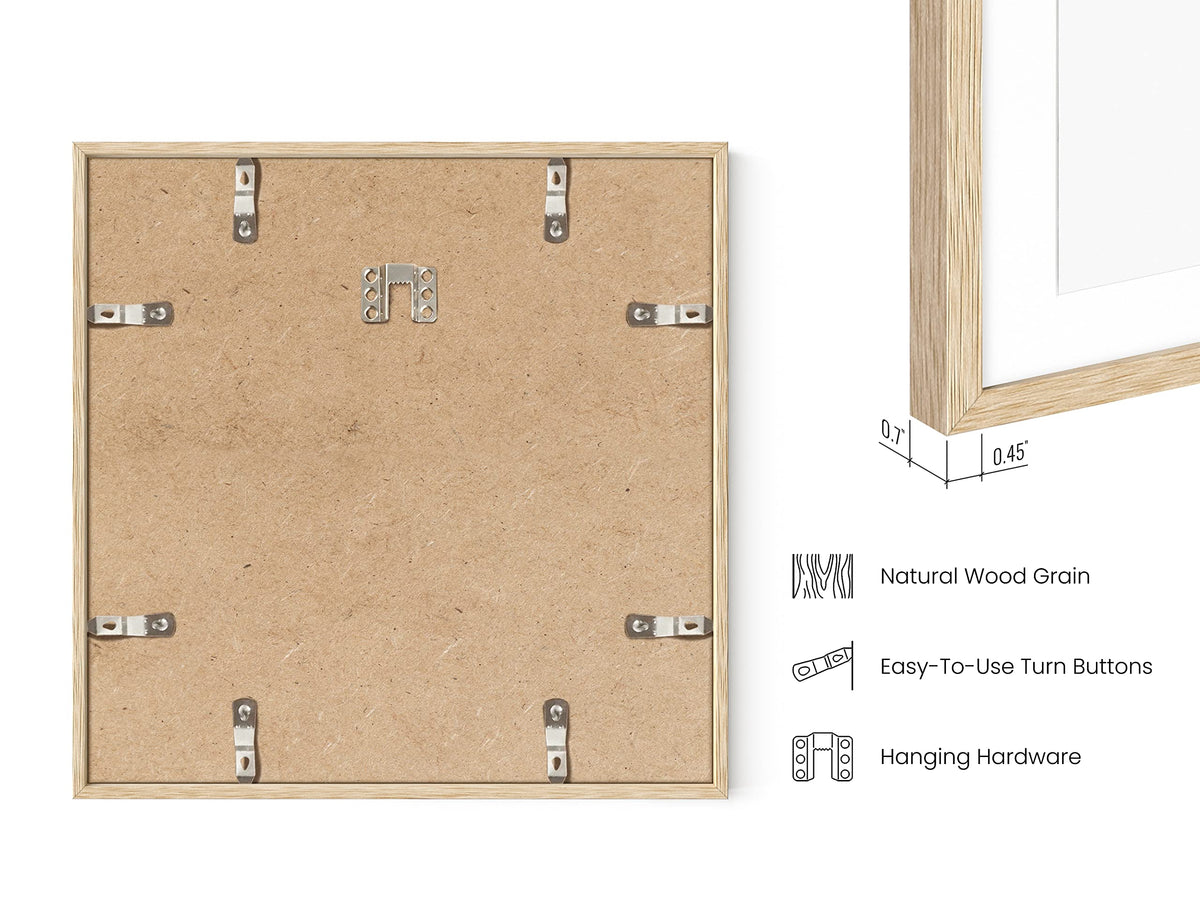 Beige Oak Wood 12x12 Picture Frames (4 Count)