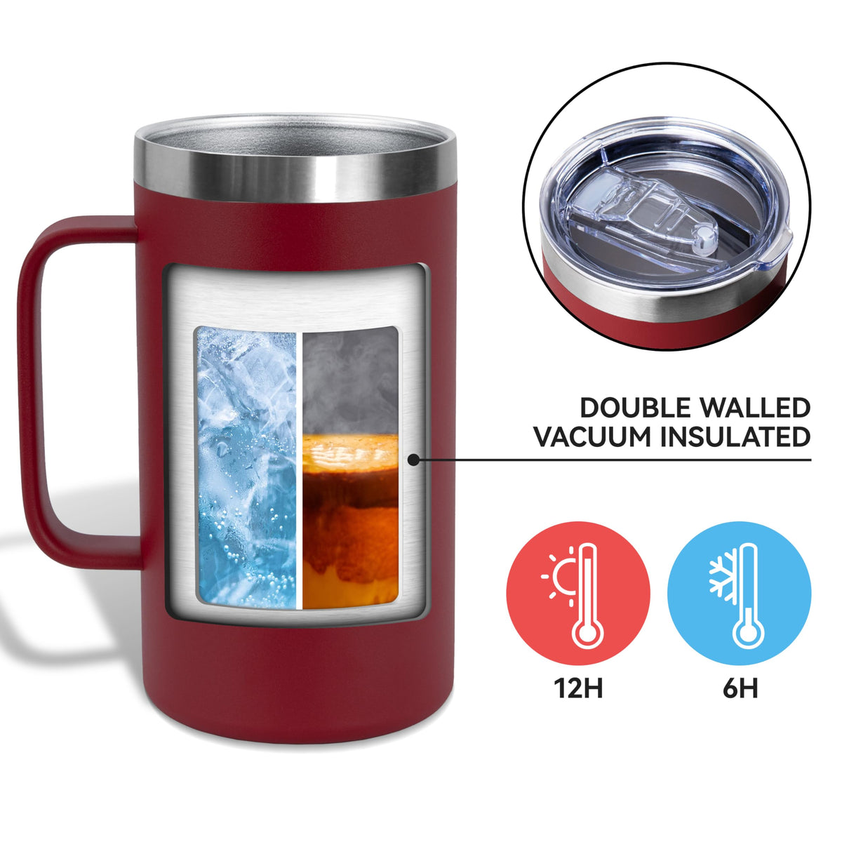 24oz Mug with Handle and Lid (8 Count)