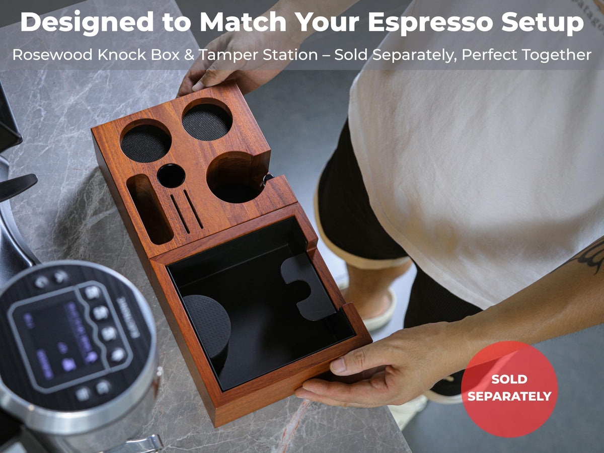 54mm Espresso Tamping Station For Breville Espresso Machine Accessories Rosewood Tamper Stand & Portafilter Holder