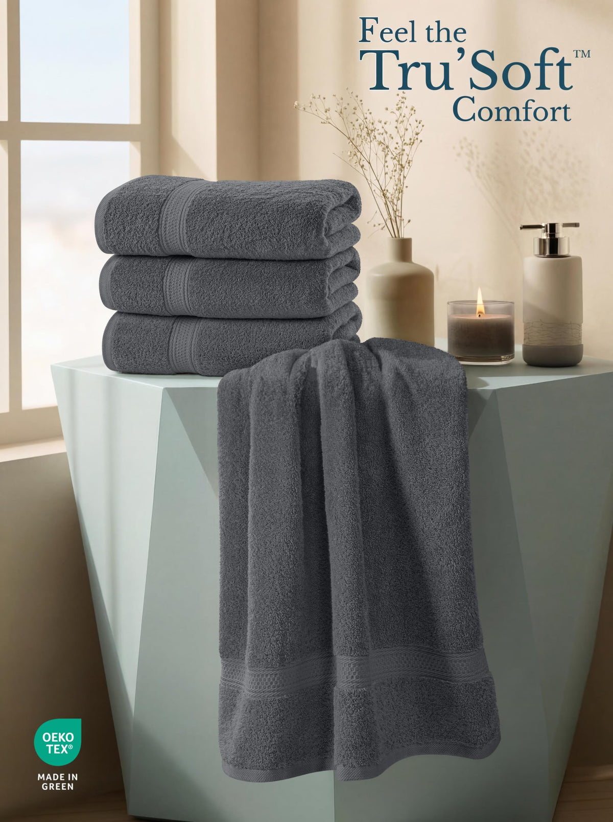 4 Pack Premium Bath Towels (4 Count)