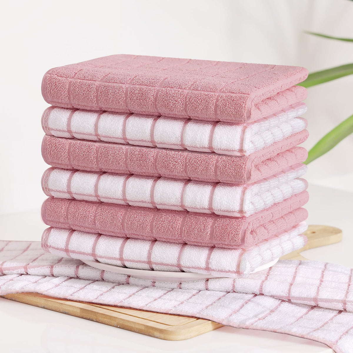 Large Premium Cotton Kitchen Towels 16"x 28" (6 Count)
