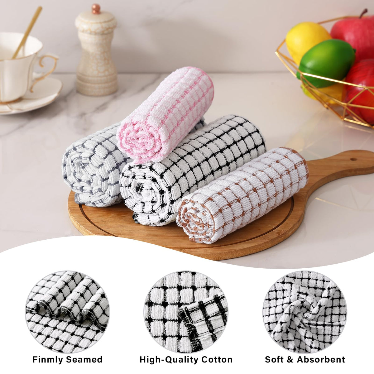 Cotton 24 Pack Terry Kitchen Dish Cloths (24 Count)