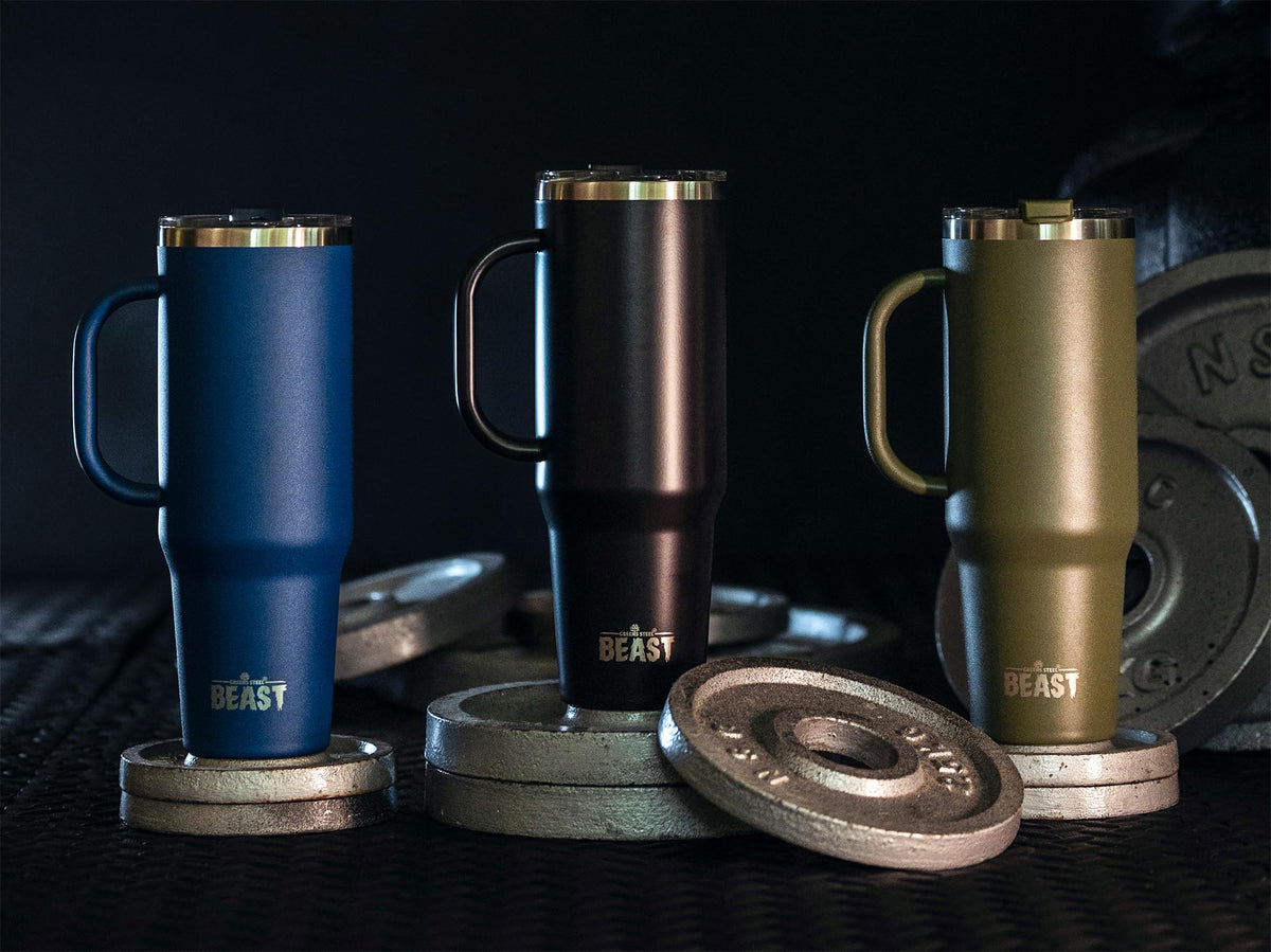 Beast 50 oz Tumbler with Handle Stainless Steel Vacuum Insulated Coffee Ice Cup Double Wall Travel Flask