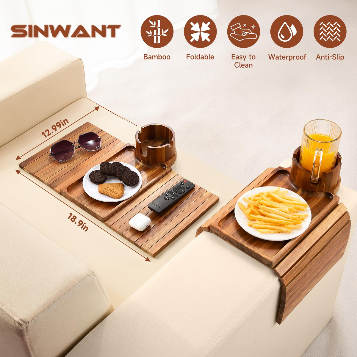 Couch Cup Holder Tray