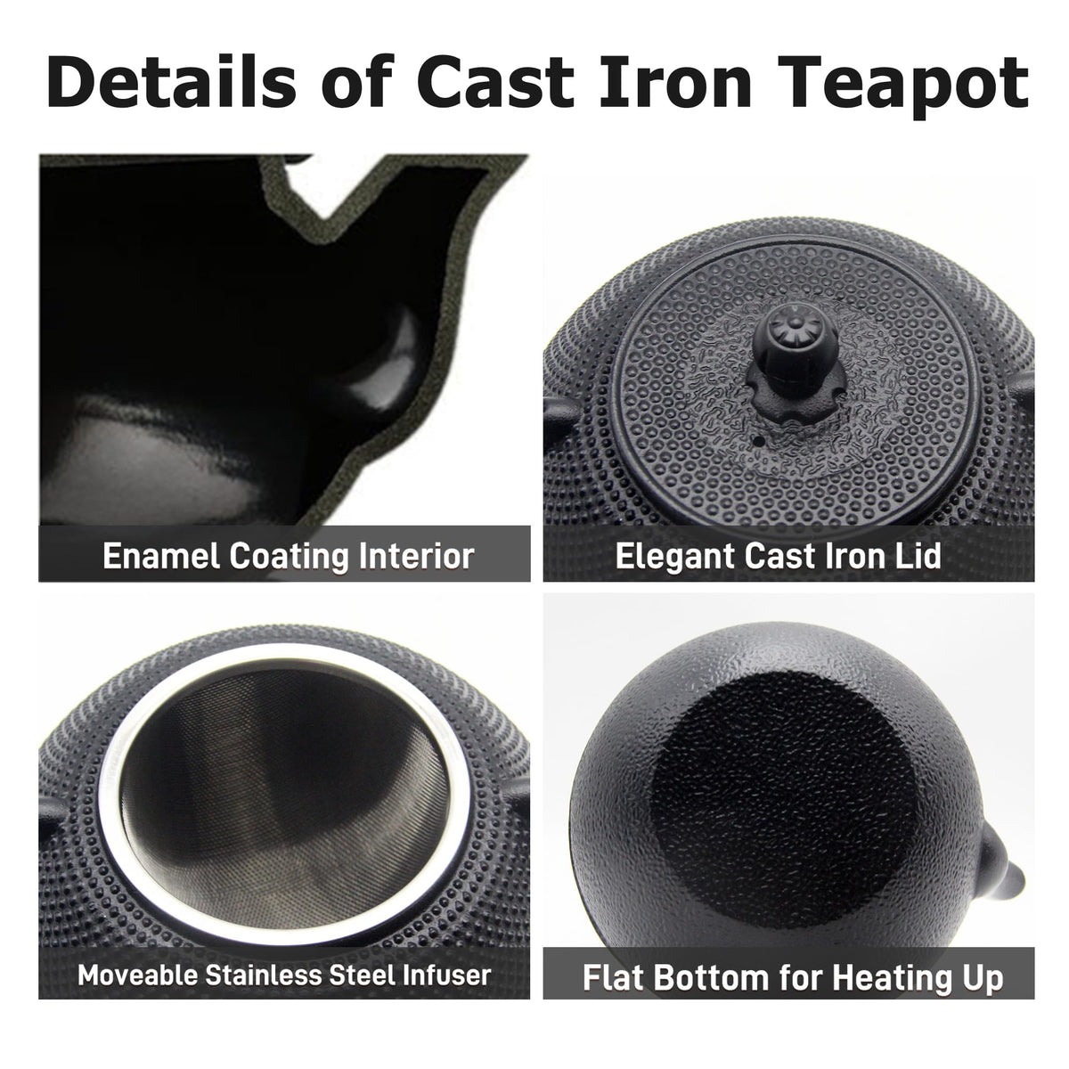 40.6oz Cast Iron Teapot Set with Warmer