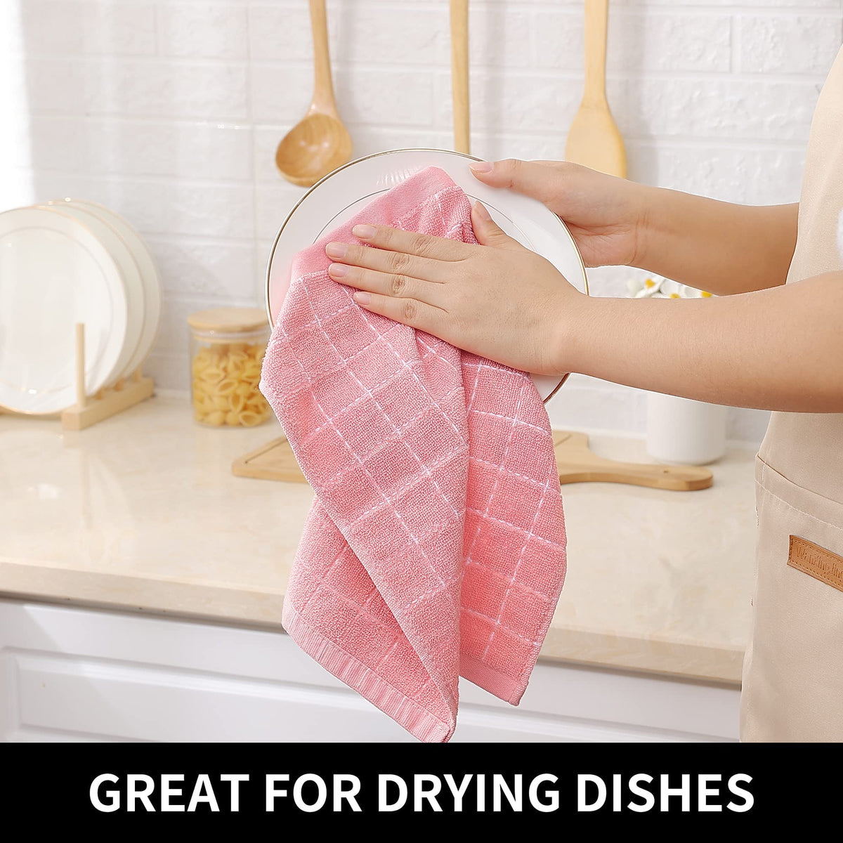 100% Cotton Terry Kitchen Dish Cloths (18 Count)