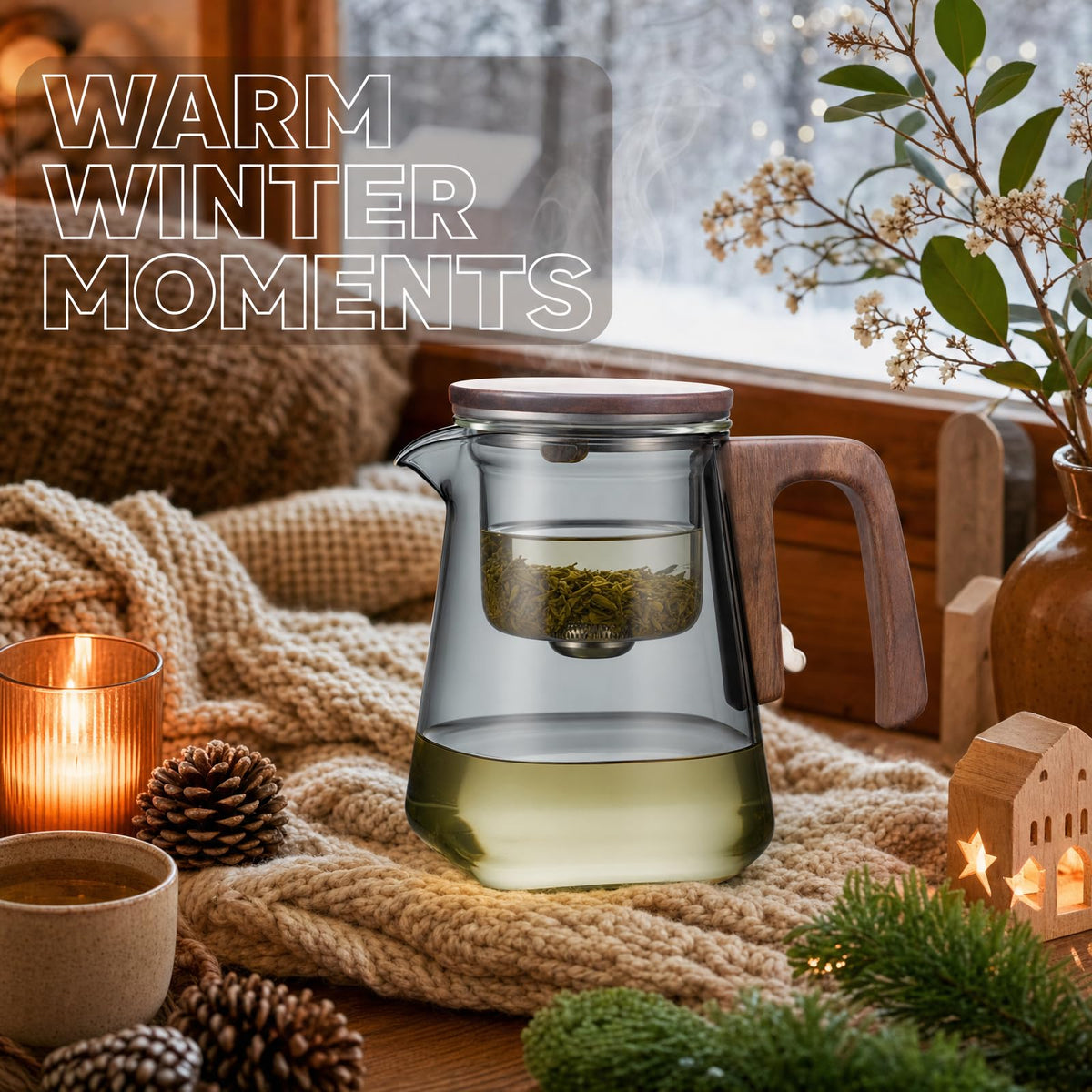 Magnetic Glass Teapot with Infuser