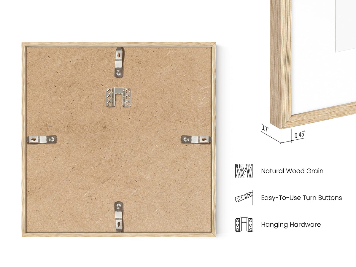 Beige Oak Wood 8x8 Picture Frames (3 Count)