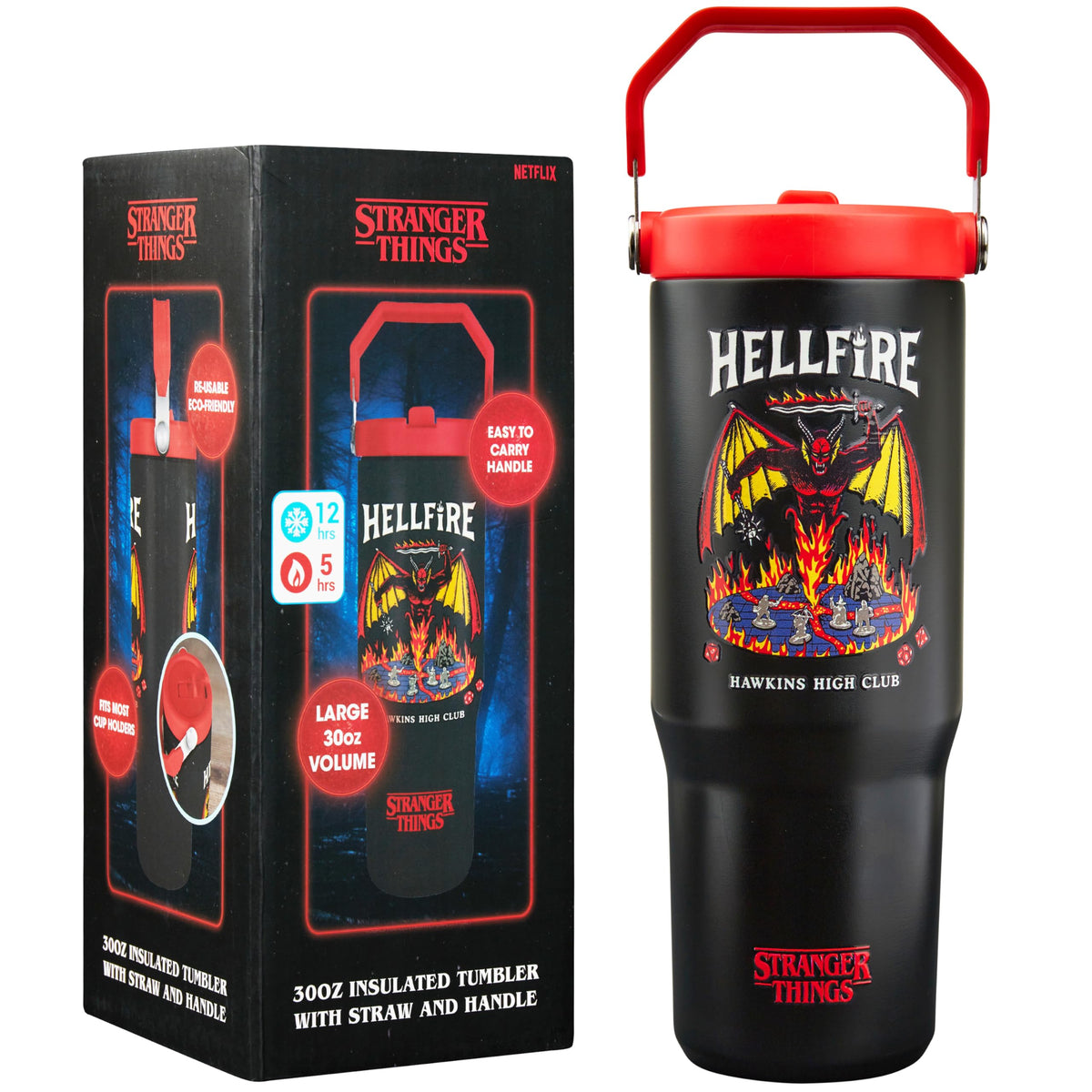 Stranger Things Tumbler Stainless Steel with Straw 30oz Kids Teens Insulated Cup with Lid Travel Mug Cups for School Sports Gifts for Kids