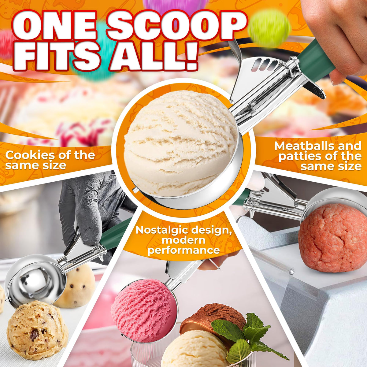 2.67 Oz Ice Cream Scoop with Trigger