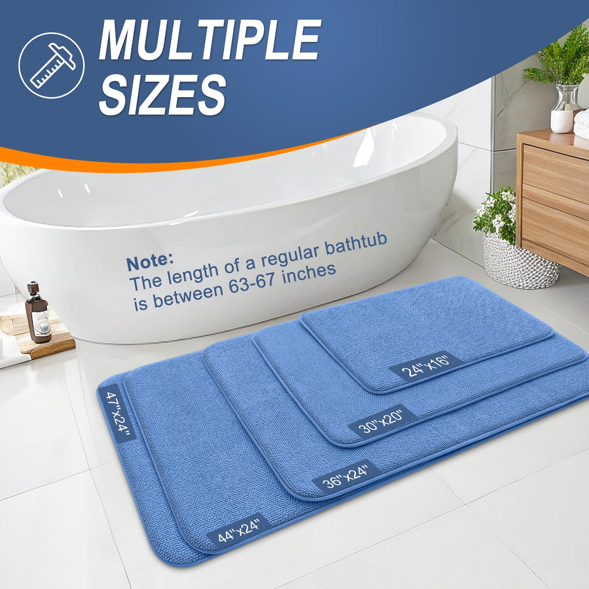 Memory Foam Bathroom Rugs 36x24