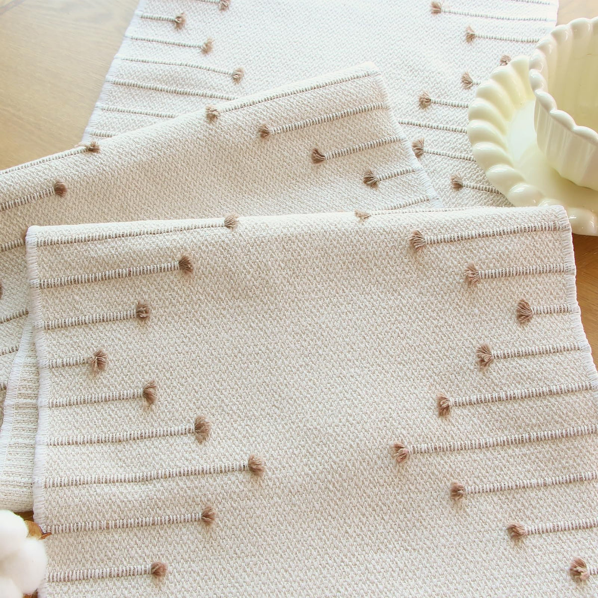 Boho Table Runner for Home Decor 12x90 Rustic Macrame Decoration (7.5 Foot)