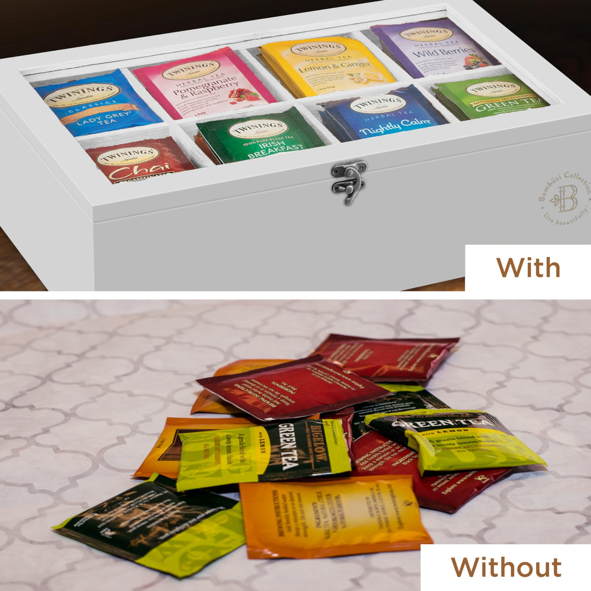 Tea Bag Organizer with Drawer