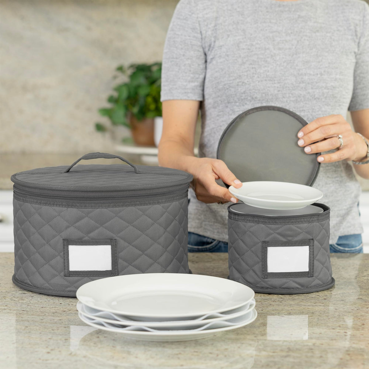 2 Pack 10" Salad Plate Quilted Cases (2 Count)