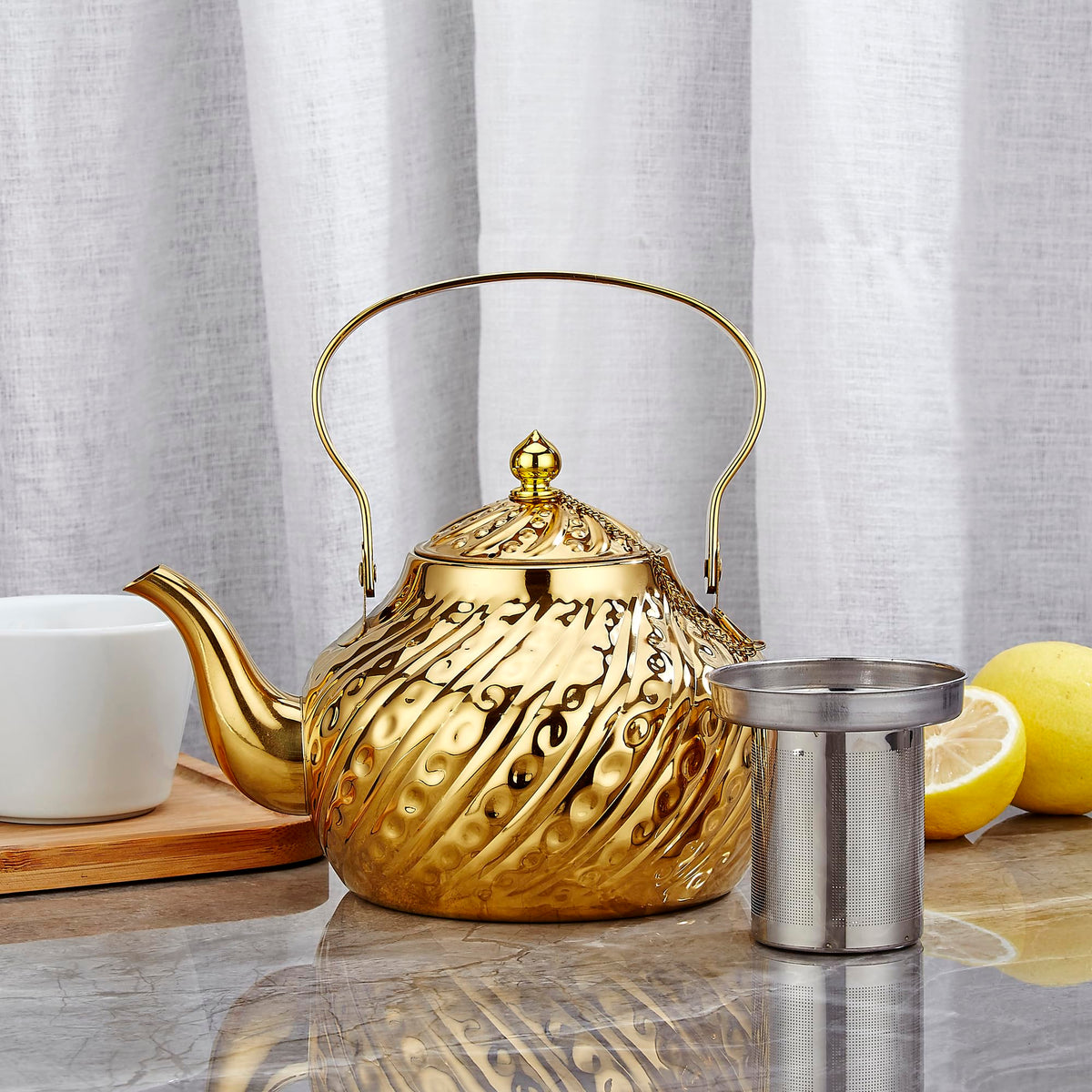 2000ml stainless steel antique style teapot