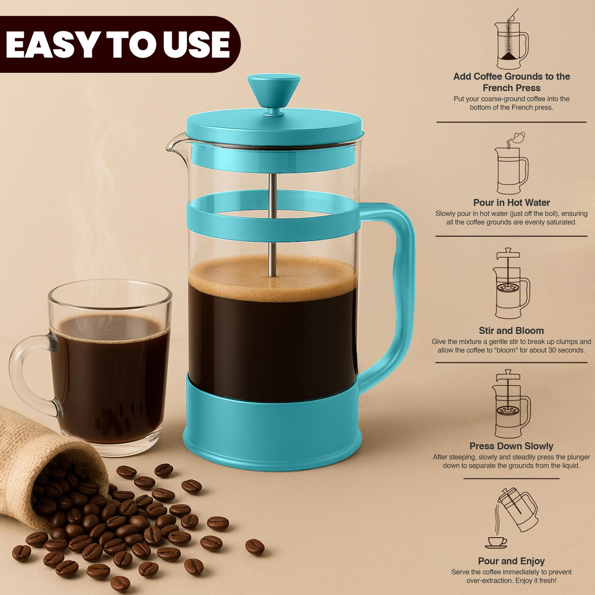 12 oz Glass French Press