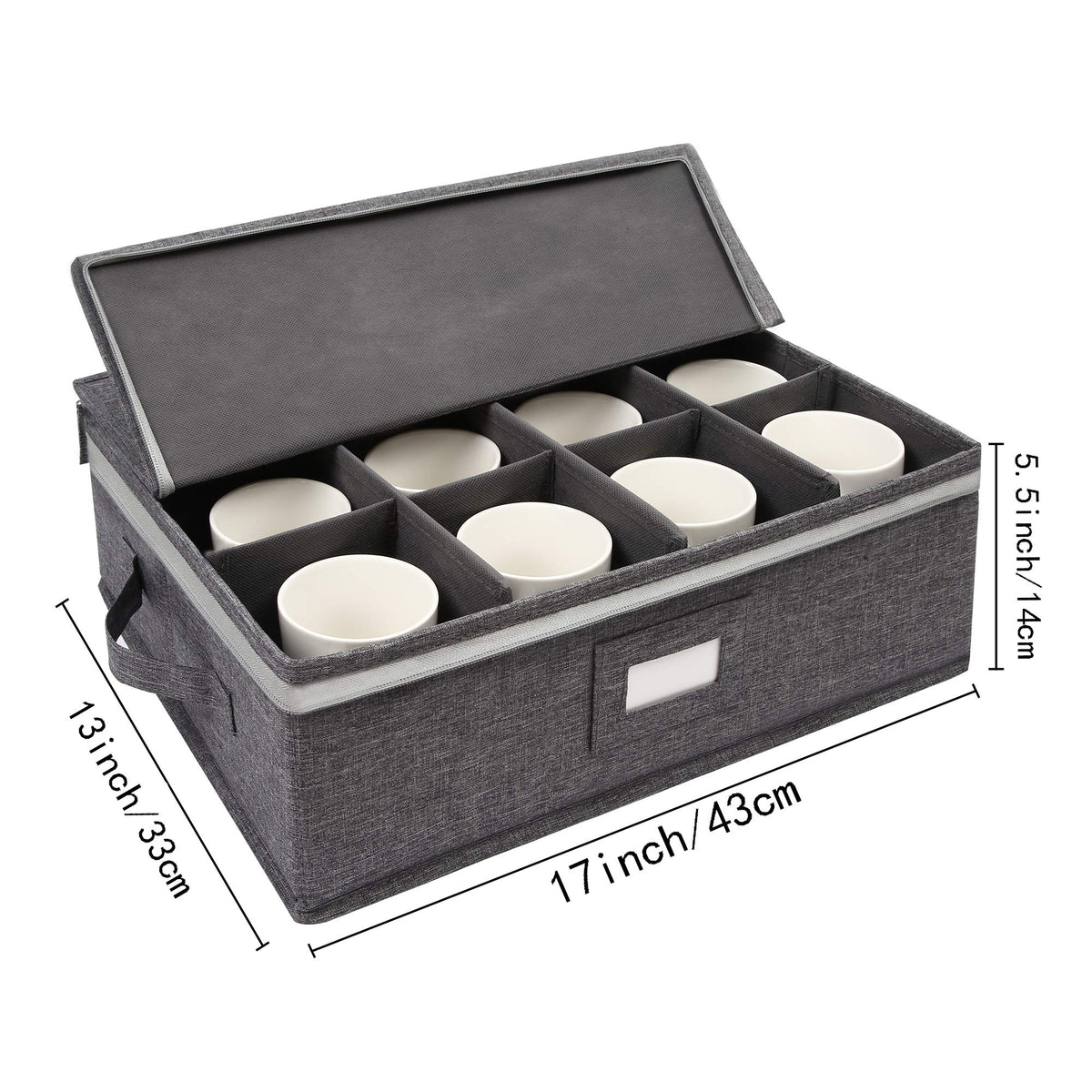 Mug Storage Box with dividers