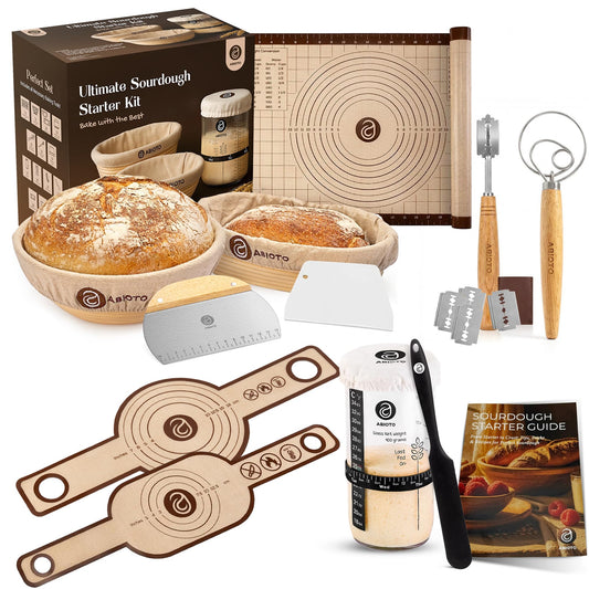 Sourdough Starter Kit with Bread Proofing Baskets & Tools