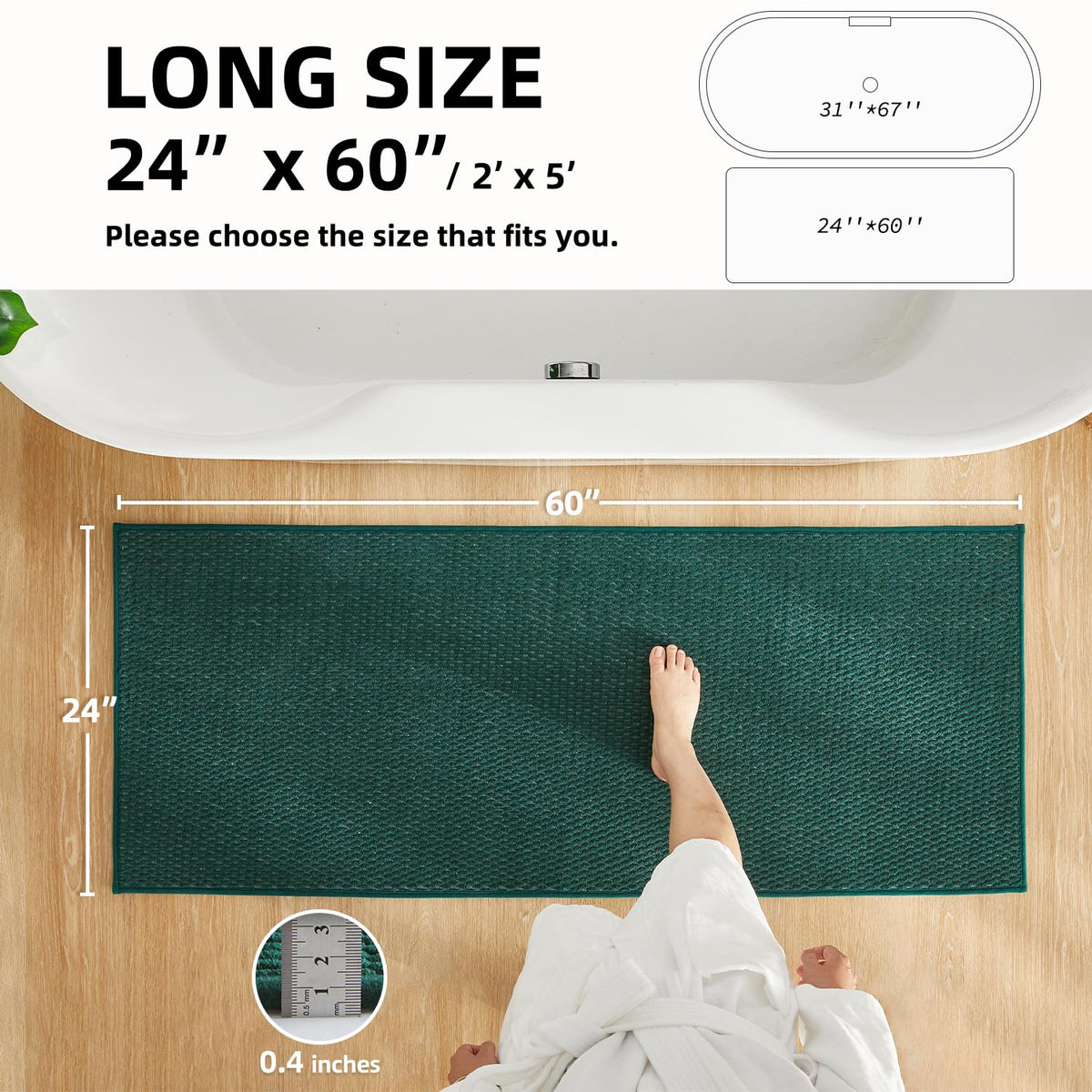 Bathroom Runner Rug (2.0008 Sq Ft)