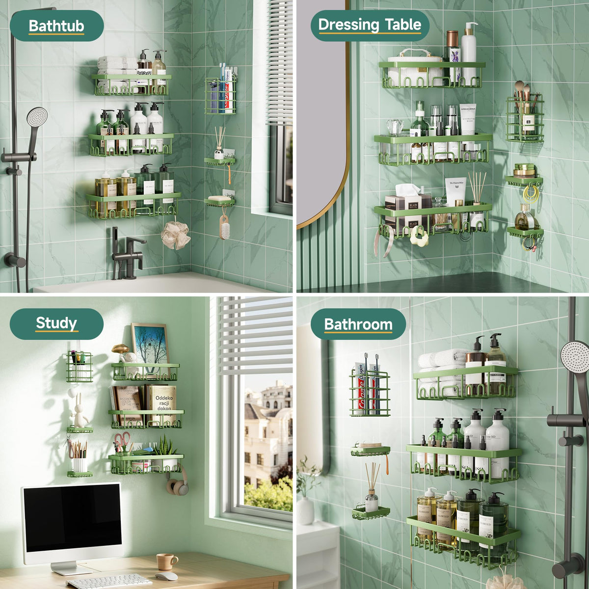 Rustproof & Waterproof Shower Caddy 6 (6 Count)