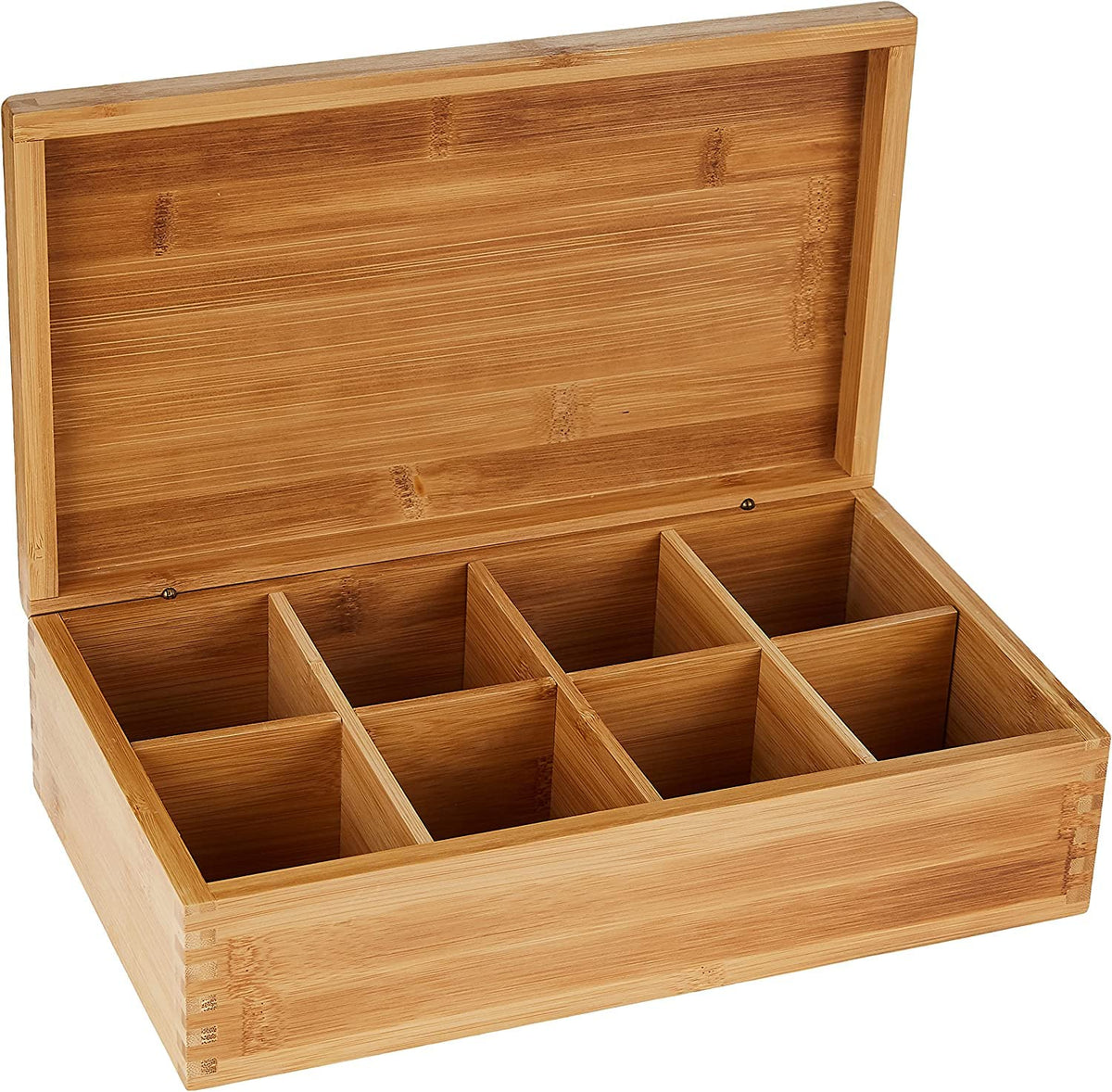 8188 Bamboo Wood Tea Box with 8 Compartments