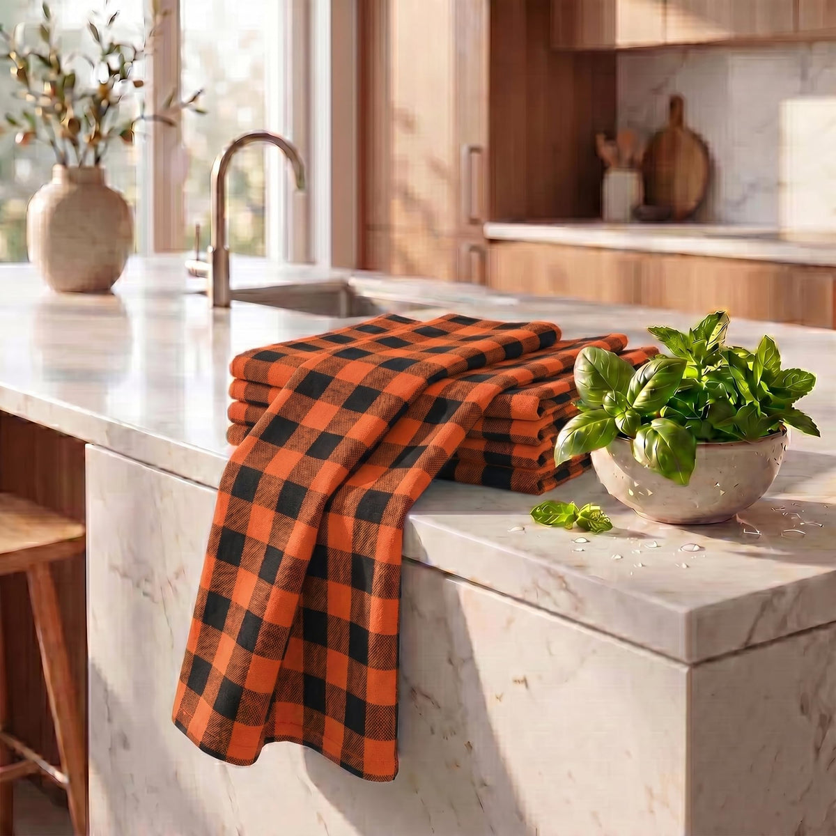 Kitchen Towels Cotton Dish Towels 20”x30” (6 Count)