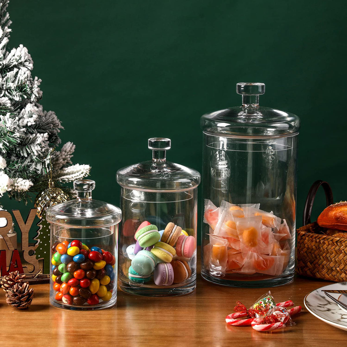 Glass Storage Jars with Lids (3 Count)