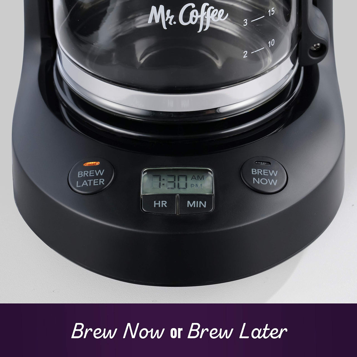 Programmable Coffee Maker 5 Cups with Auto Pause Glass Carafe Compact Design Black