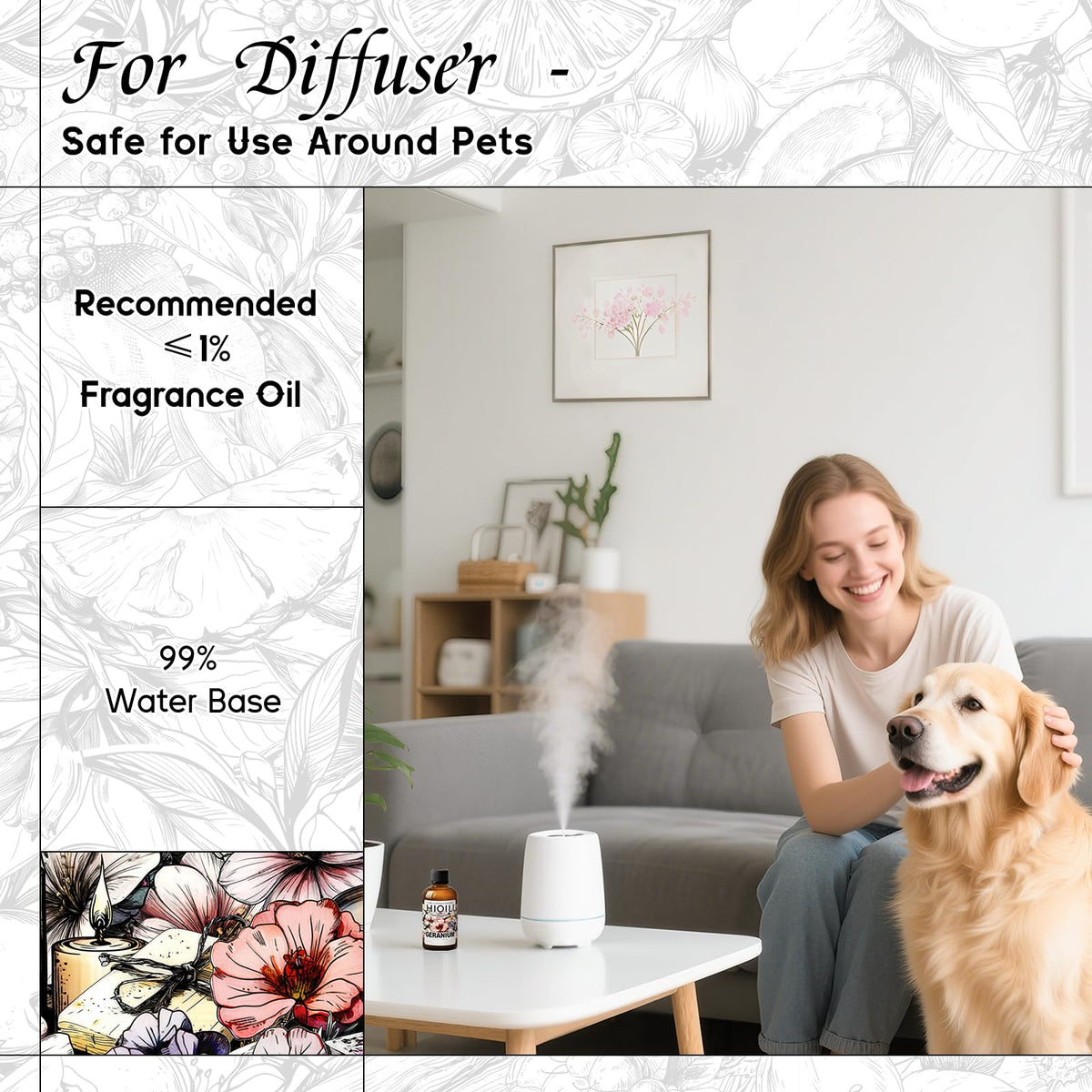 Geranium Fragrance Oil for Diffuser & Soap Making