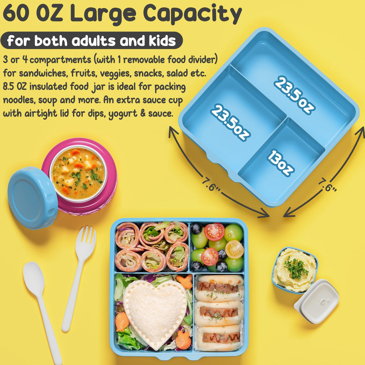 Bento Box for Kids Adults