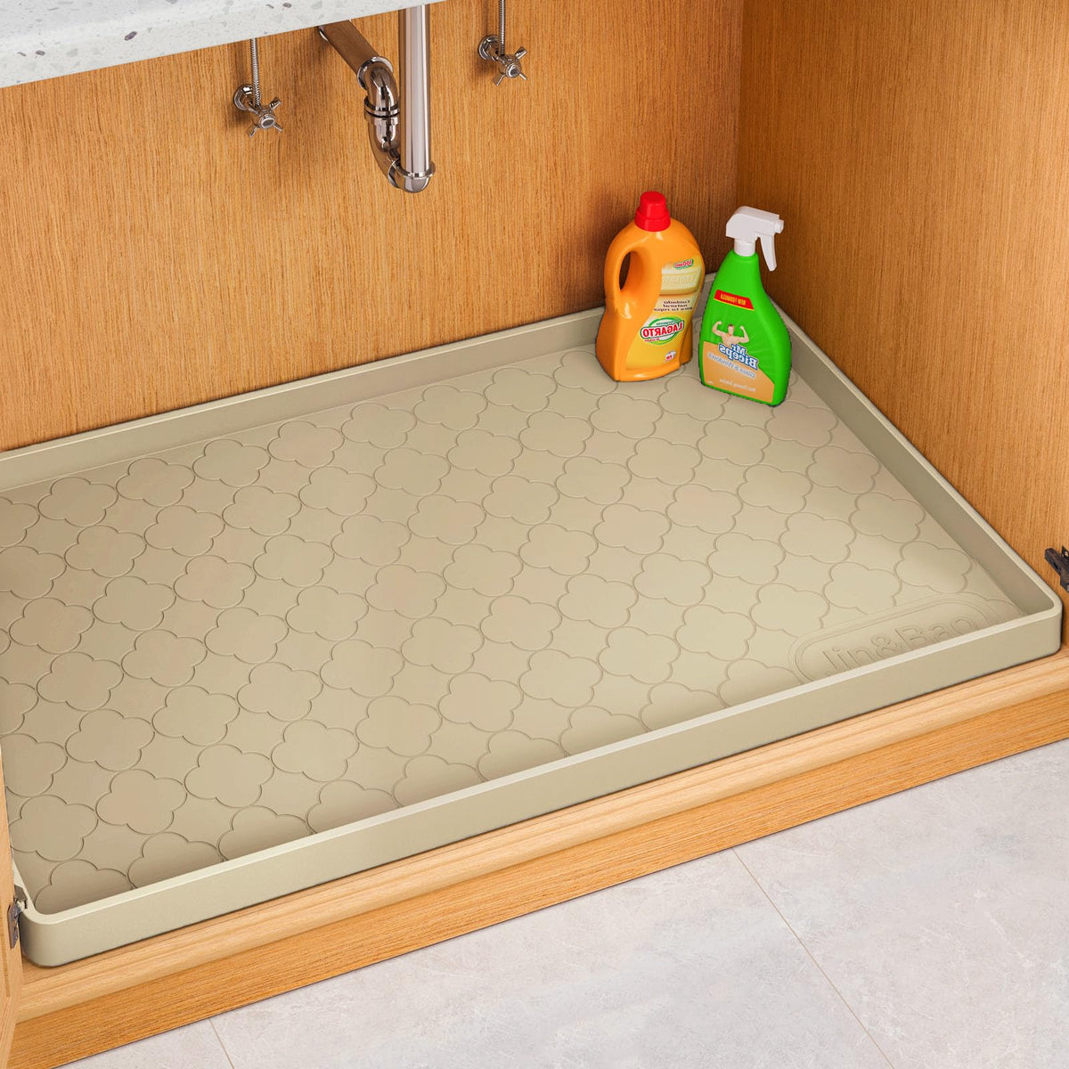 Under Sink Mat 31" x 22" Waterproof Silicone Cabinet Kitchen Liner